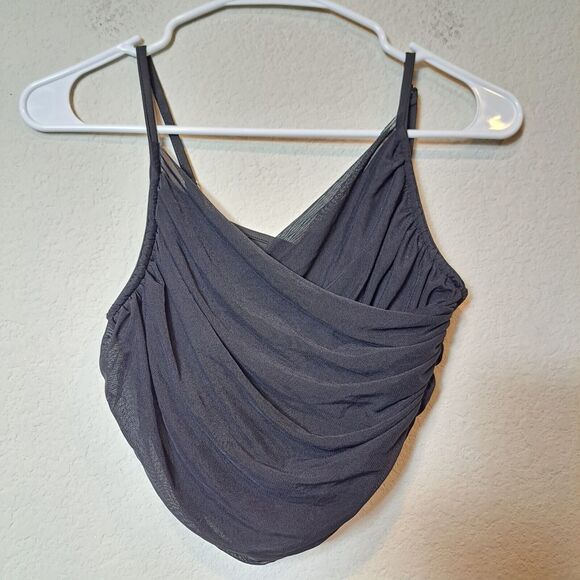 Cider Crisscross Ruched Mesh Crop Top Women's Size XS NWOT Club Dancing Party - Picture 1 of 4
